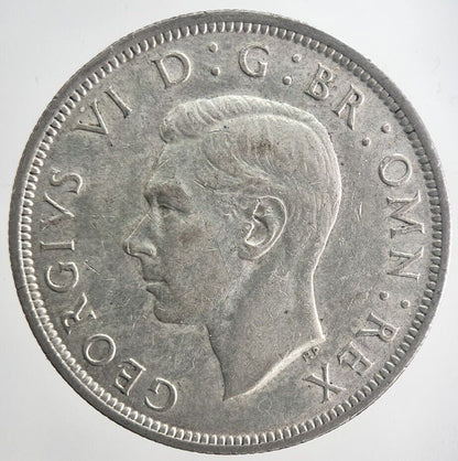 1942 George VI Half - Crown Silver Coin | Very Fine Grade | a6349