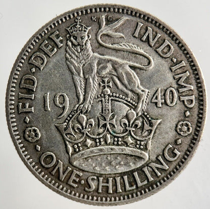 1940 George VI Shilling Silver Coin | Fine Collectable Grade