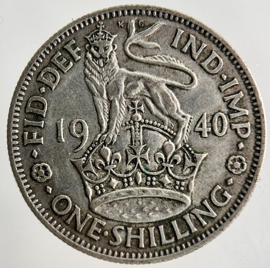 1940 George VI Shilling Silver Coin | Fine Collectable Grade