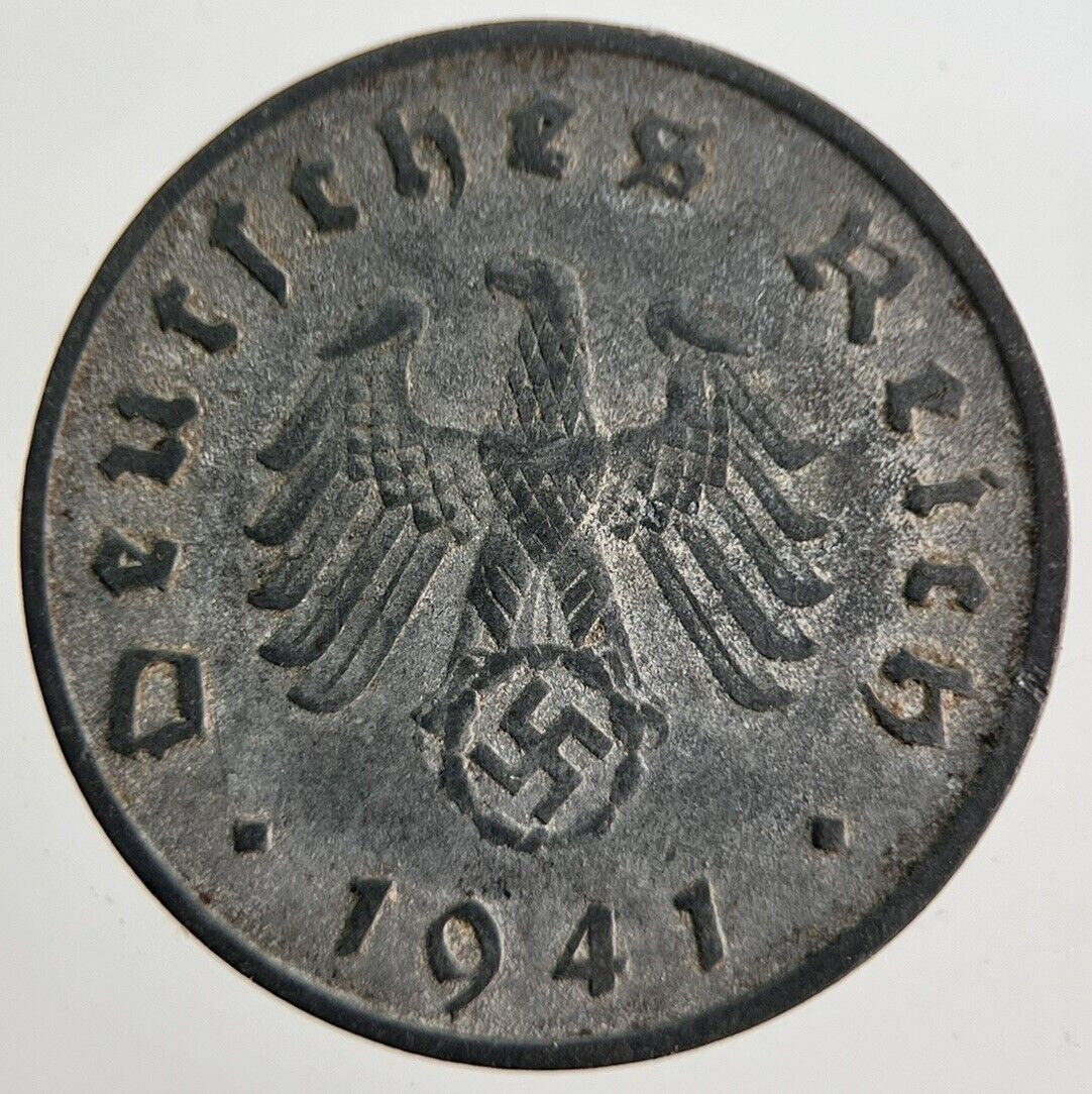 1941-F Germany Nazi 10 Pfennig Coin | Fine Collectable Grade | a7102