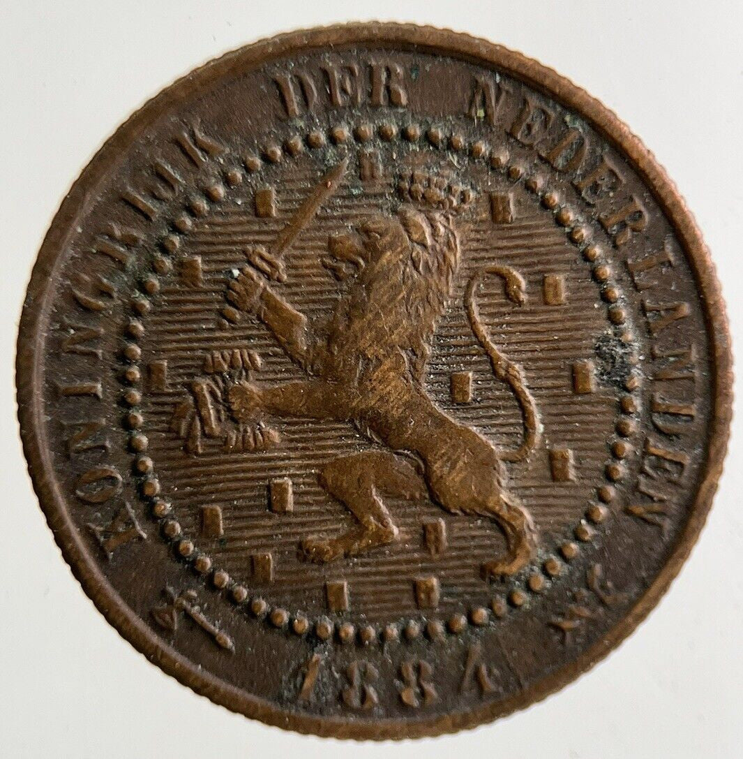 1884 Netherlands 1 Cent Coin | Very High Grade