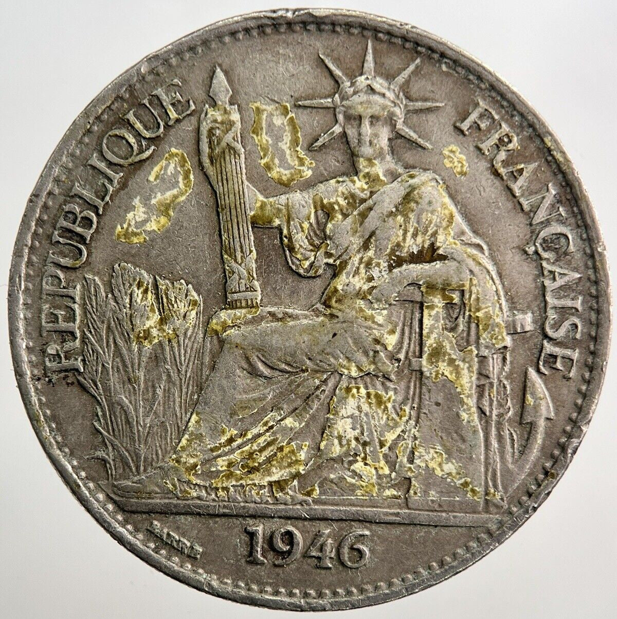 1946 France Indo - China 50 Cents Coin | Fine Collectable Grade