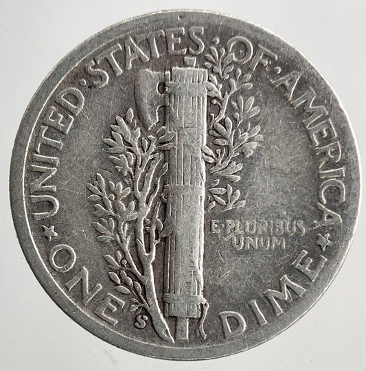 1945 - S US USA Mercury One Dime Silver Coin | Collectable Grade