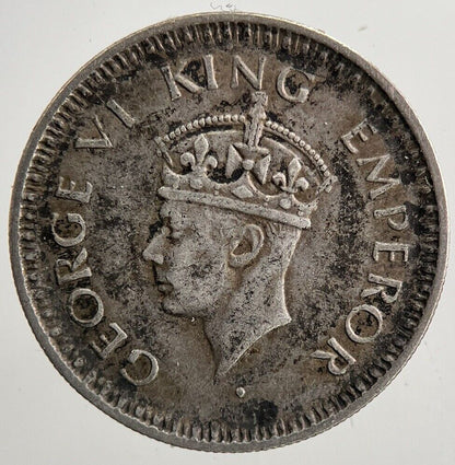 1944 India 1/4 Quarter Rupee Silver Coin | Very High Grade | a5595