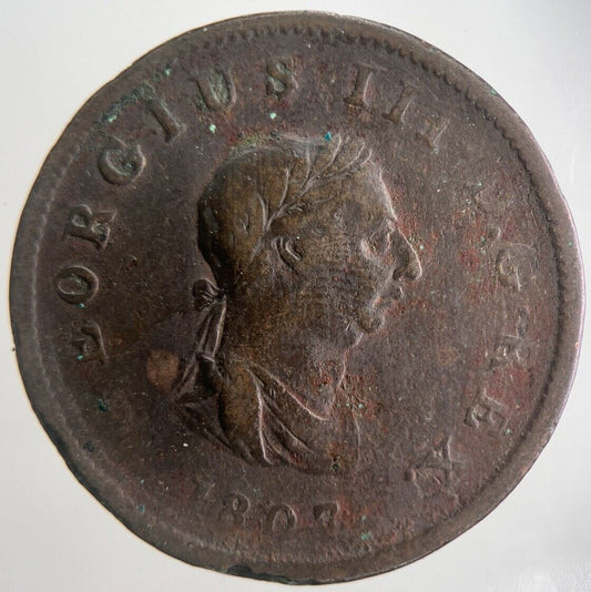 1807 George III 3rd Half - Penny Coin | Collectable Grade | a4453
