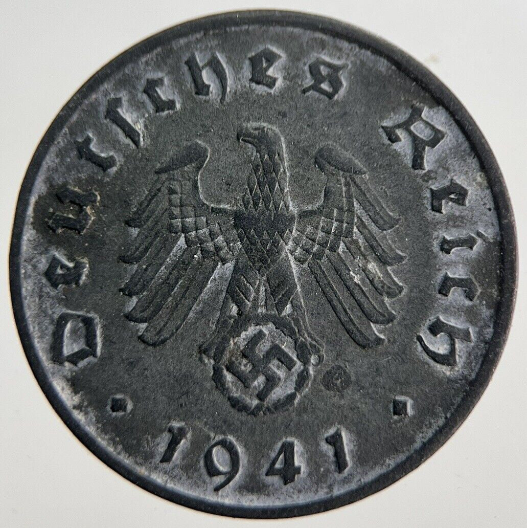 1941-A Germany Nazi 10 Pfennig Coin | Fine Collectable Grade | a7101