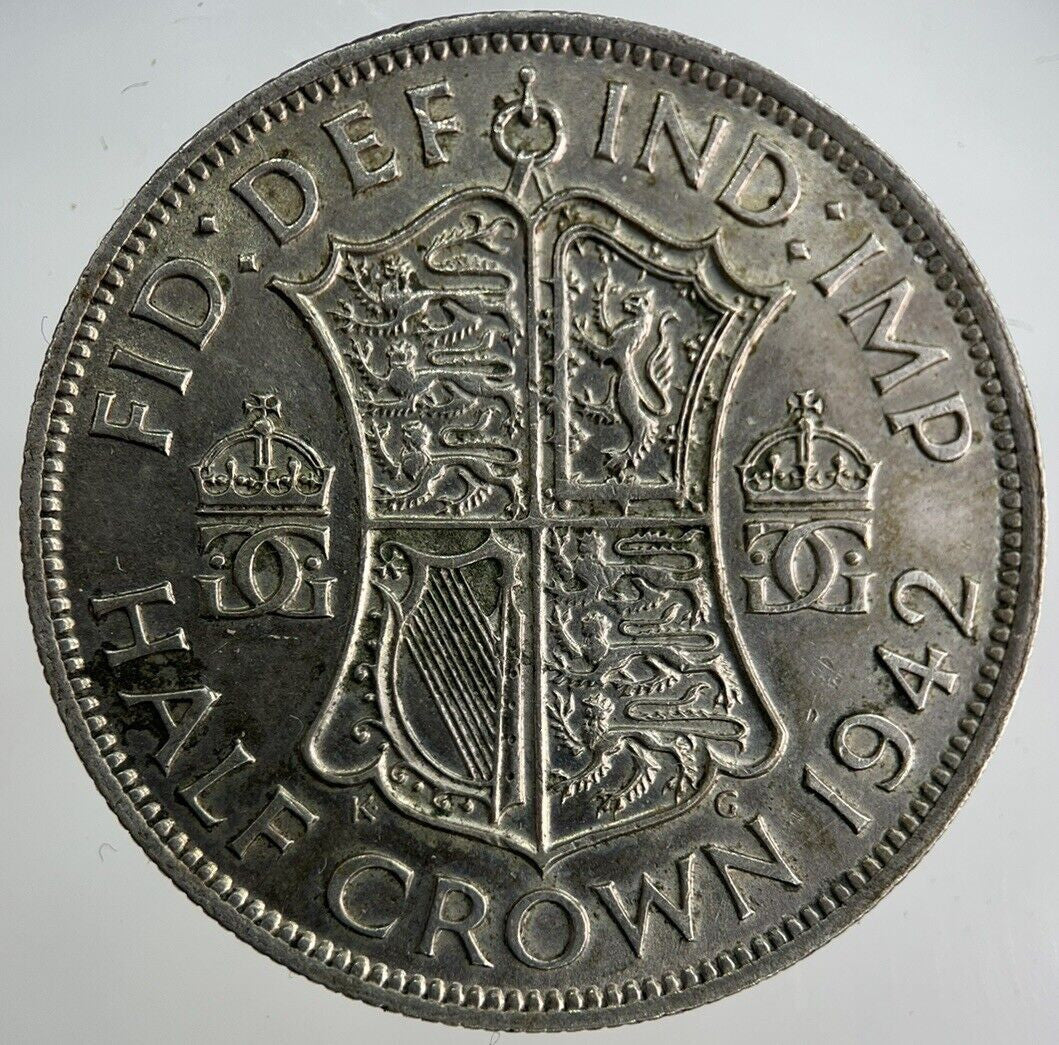 1942 George VI Half - Crown Silver Coin | Fine Collectable Grade