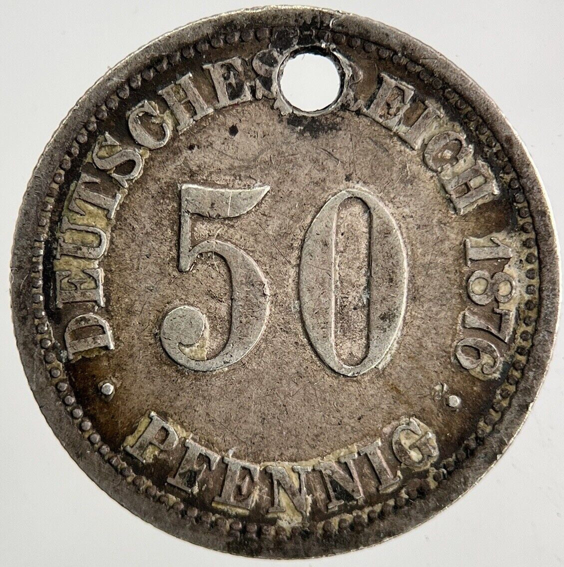 1876 Germany 50 Pfennig Silver Coin | Fine Collectable Grade