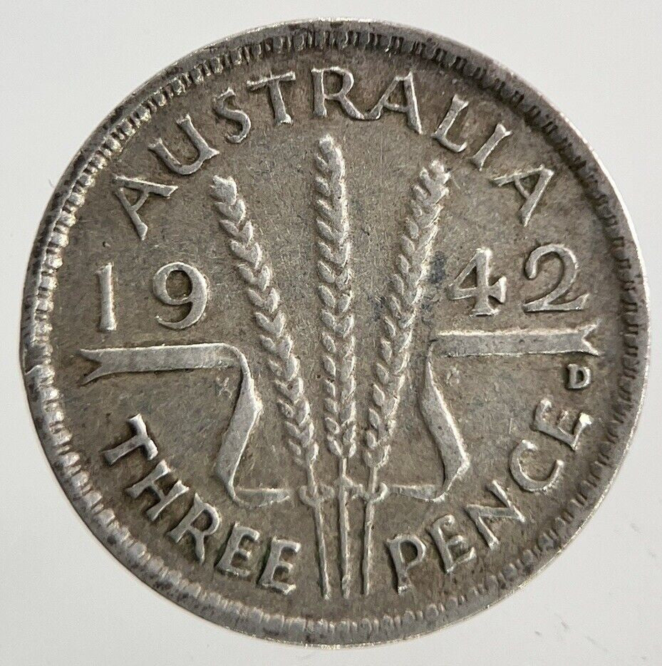 1942 - D Australia Threepence Silver Coin | Fine Collectable Grade