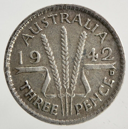 1942 - D Australia Threepence Silver Coin | Fine Collectable Grade