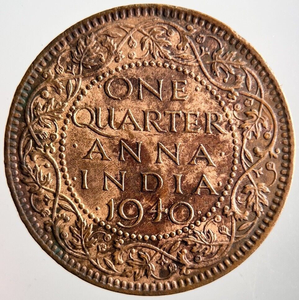 1940 India Quarter 1/4 Anna Coin | Very High Grade | a4124