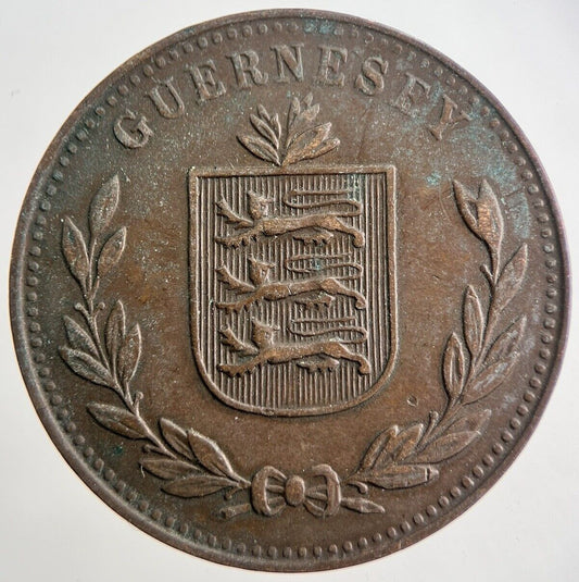 1934 Guernsey 8 Doubles Coin | Very High Grade | a4942