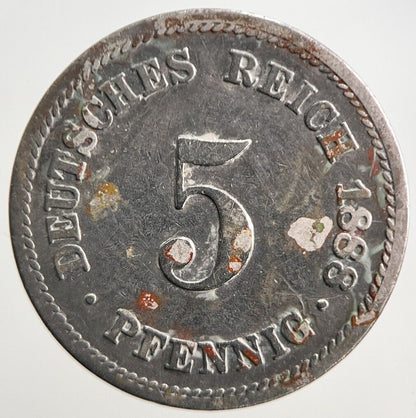 1888-A Germany 5 Pfennig Coin | Collectable Grade | a3088