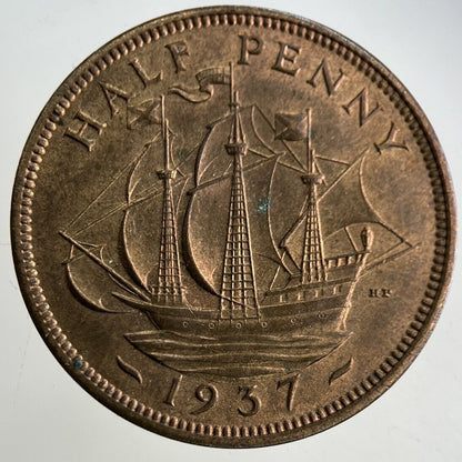 1937 George VI Half - Penny Coin | Very Fine Grade