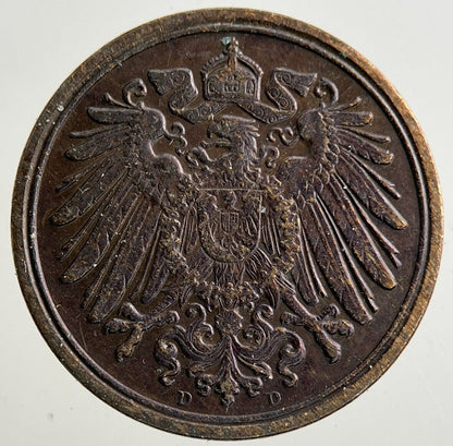 1913 Germany 1 Pfennig Coin | Fine Collectable Grade