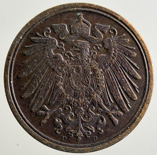 1913 Germany 1 Pfennig Coin | Fine Collectable Grade