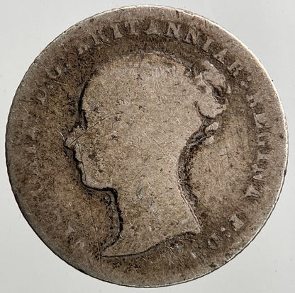 1843 Victoria Groat Four - Pence Silver Coin | Fair Grade | a3430