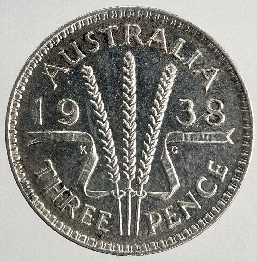 1938 Australia Threepence Silver Coin | Fine Collectable Grade