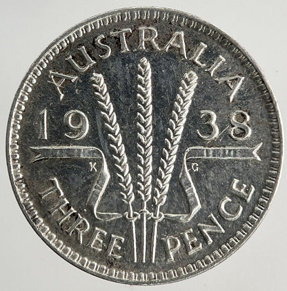 1938 Australia Threepence Silver Coin | Fine Collectable Grade