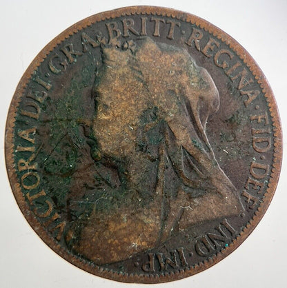1899 Victoria One Penny Coin | Fair Grade | a4929