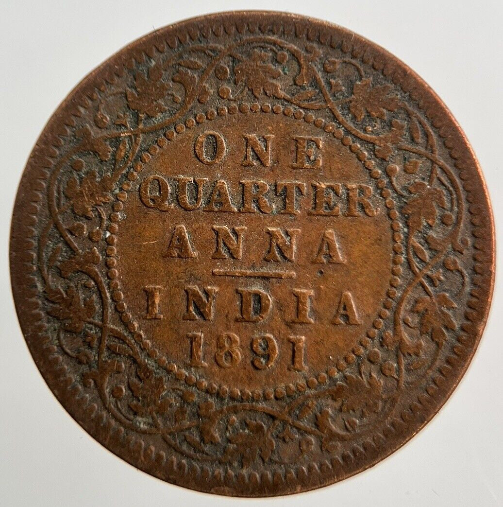 1891 India Quarter 1/4 Anna Coin | Collectable Grade | a768