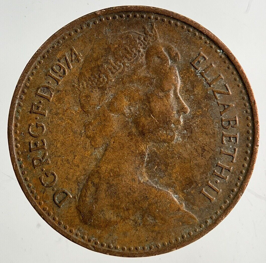 1974 Elizabeth II 2nd 1/2 Half New Penny Pence Coin | Fine Collectable Grade