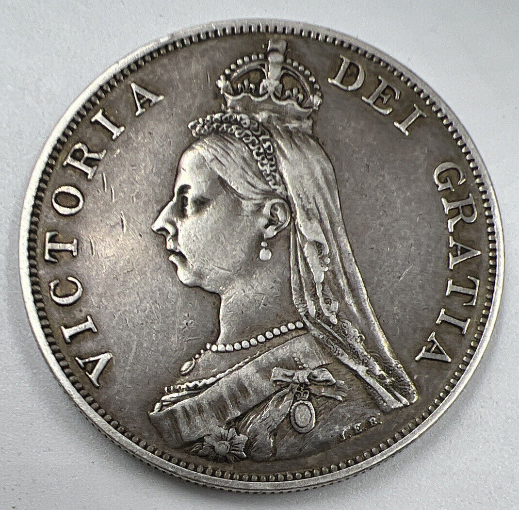 1889 Victoria Double-Florin | British Silver Coin | Very Fine Grade | a1253
