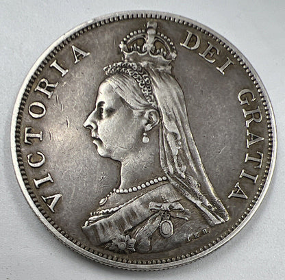1889 Victoria Double-Florin | British Silver Coin | Very Fine Grade | a1253
