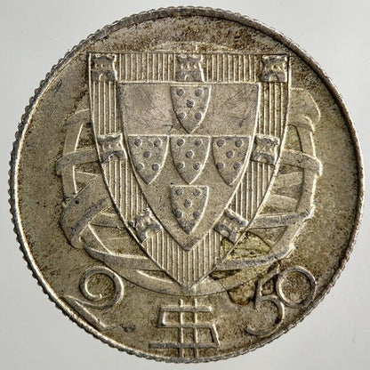 1944 Portugal 2.5 Escudos Silver Coin | Very High Grade