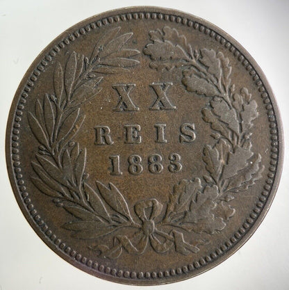 1883 Portugal XX 20 Reis Coin | Fine Collectable Grade