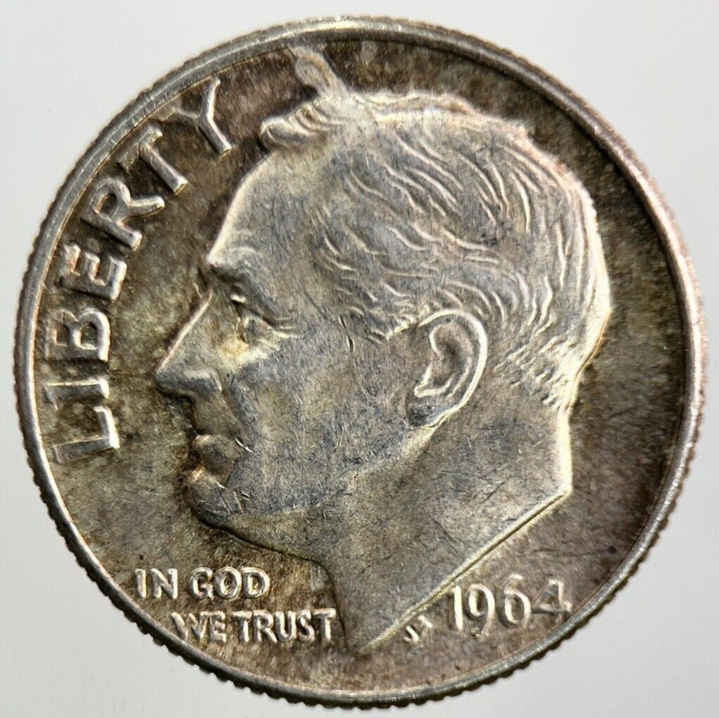 1964 - D US USA Roosevelt One Dime Silver Coin | Very High Grade