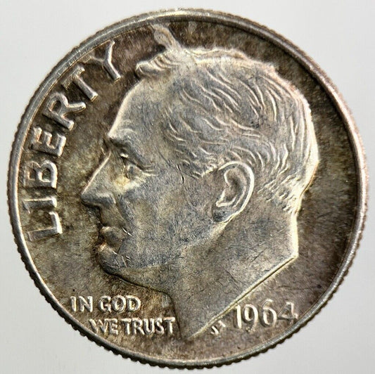 1964 - D US USA Roosevelt One Dime Silver Coin | Very High Grade