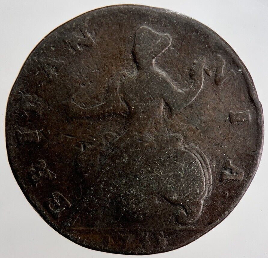 1735 George II 2nd Half-Penny Coin | Collectable Grade | a2416