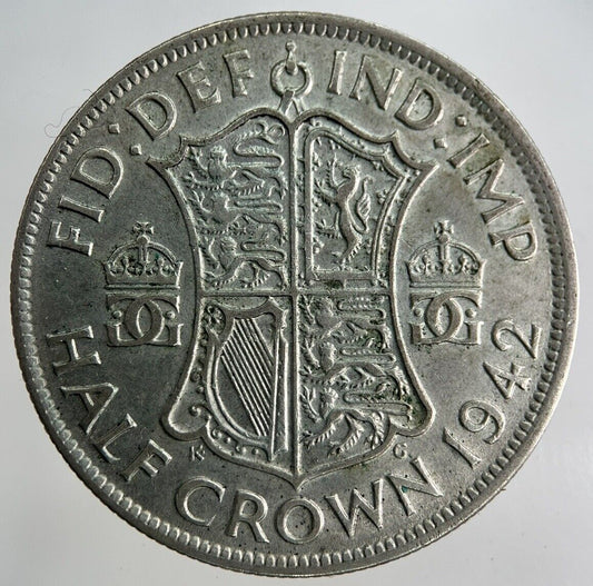 1942 George VI Half - Crown Silver Coin | Fine Collectable Grade