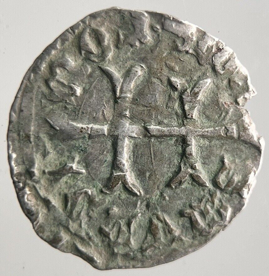 Medieval Crusades Hammered Double Cross Silver Coin | Collectable Grade | a4410