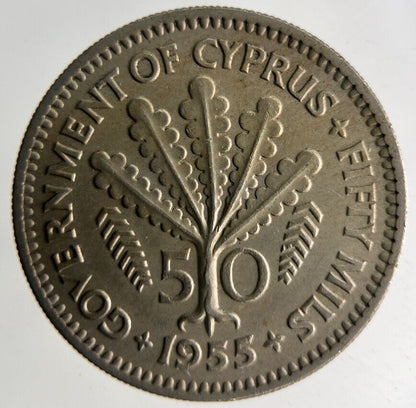 1955 Cyprus 50 Mils Coin | Fine Collectable Grade