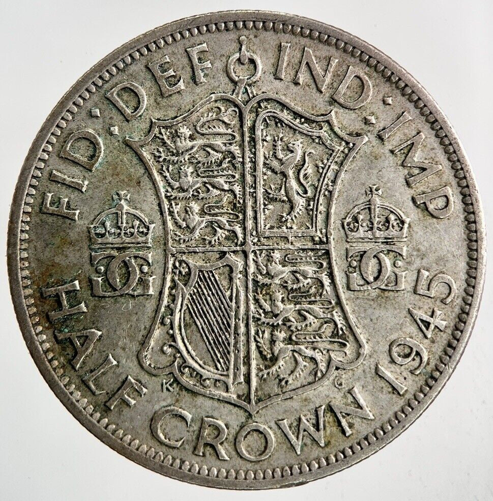 1945 George VI Half - Crown Silver Coin | Fine Collectable Grade