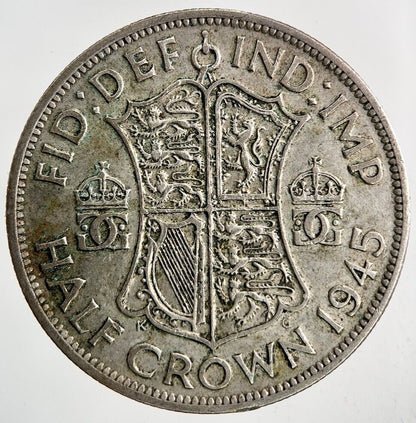 1945 George VI Half - Crown Silver Coin | Fine Collectable Grade