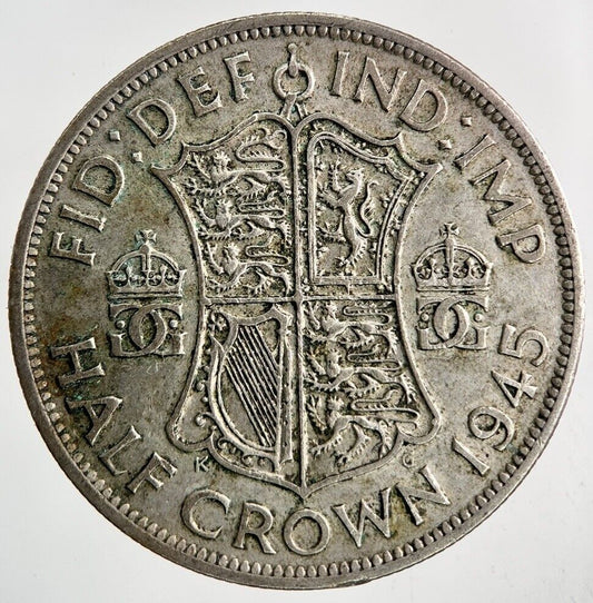 1945 George VI Half - Crown Silver Coin | Fine Collectable Grade