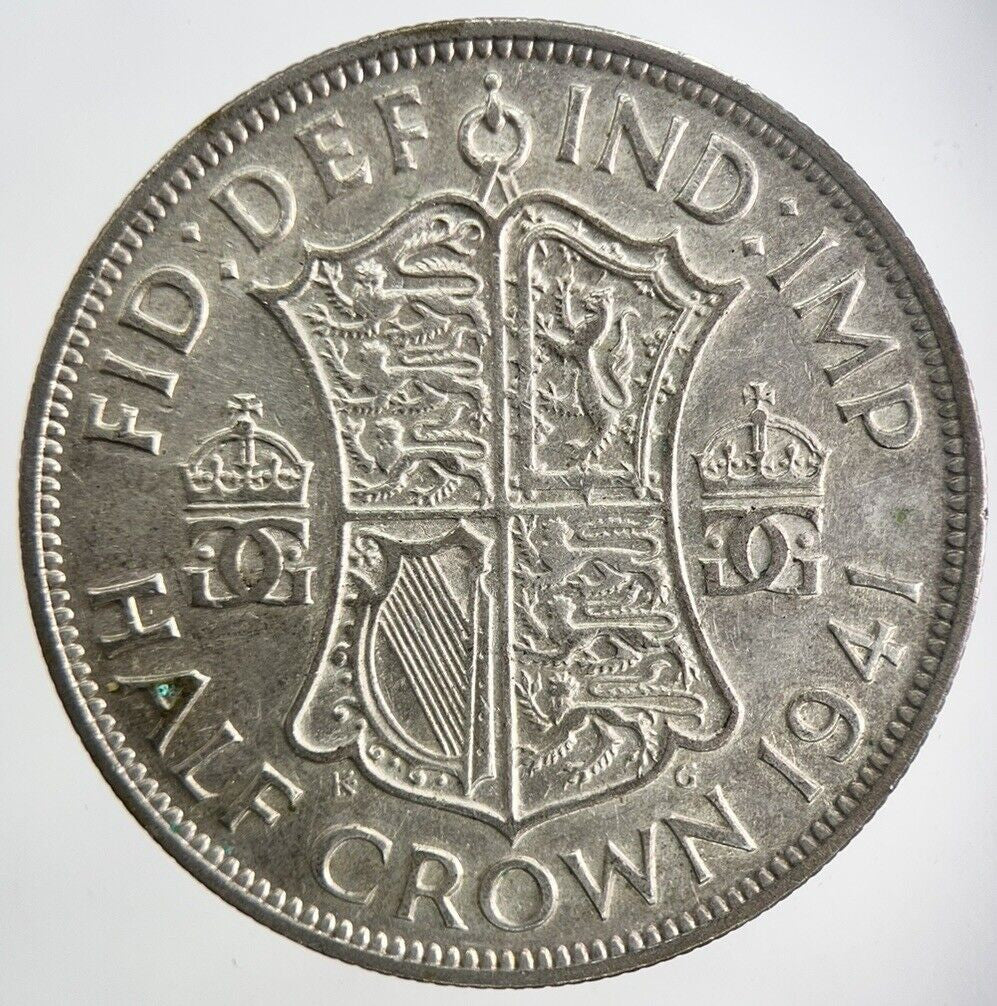 1941 George VI Half - Crown Silver Coin | Very High Grade