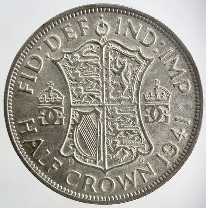1941 George VI Half - Crown Silver Coin | Very High Grade