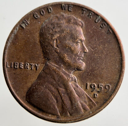 1959 - D Lincoln 1 Cent Coin | Fine Collectable Grade
