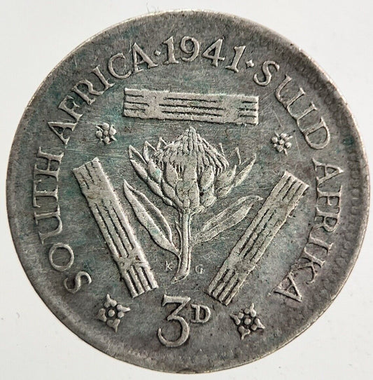 1941 South Africa Threepence Silver Coin | Fine Collectable Grade