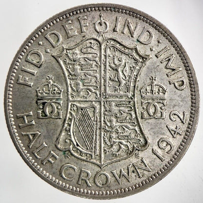 1942 George VI Half - Crown Silver Coin | Very High Grade
