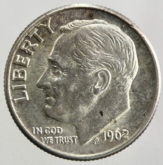 1962 US USA Roosevelt Dime Silver Coin | Very High Grade