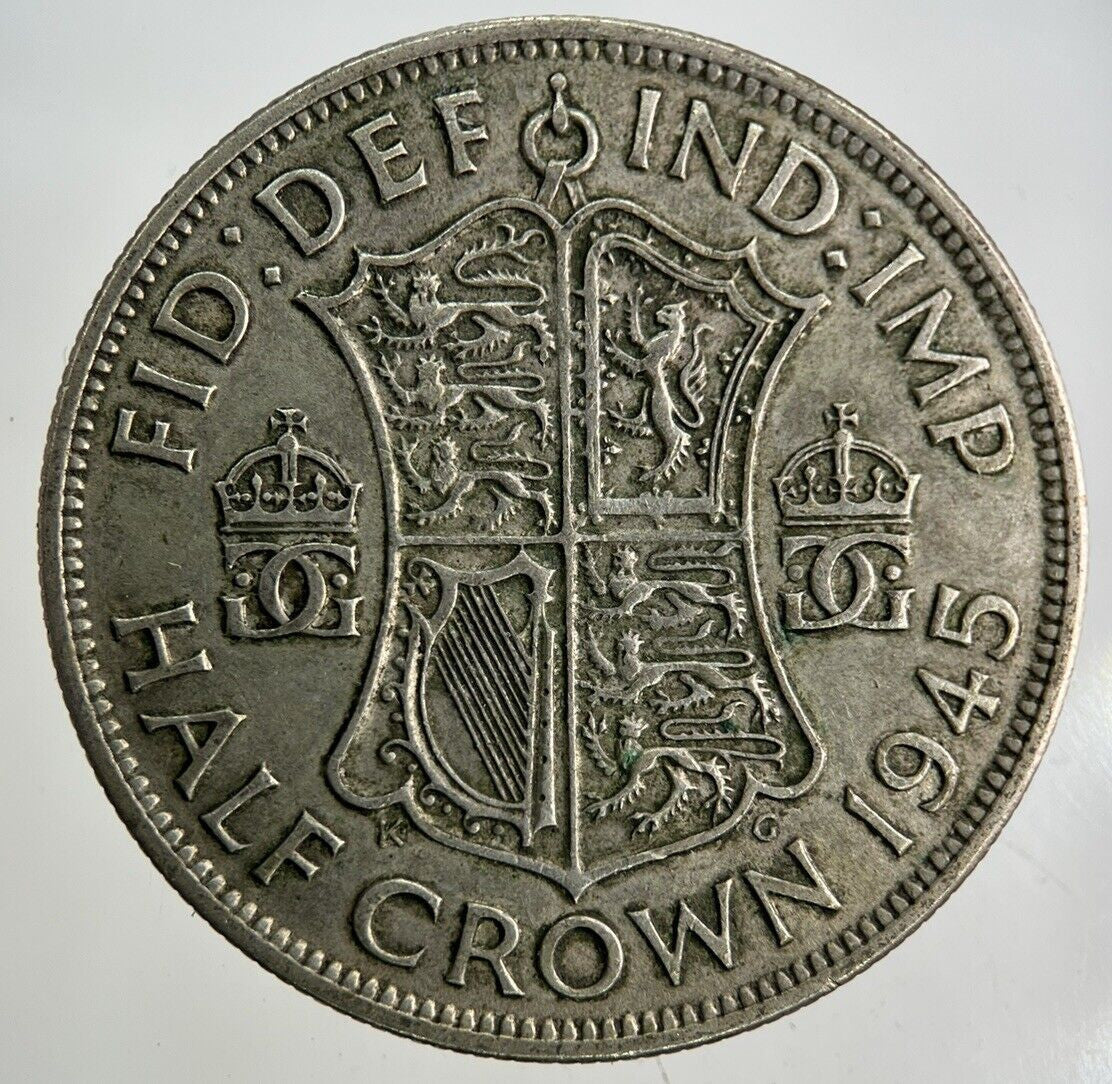 1945 George VI Half - Crown Silver Coin | Fine Collectable Grade