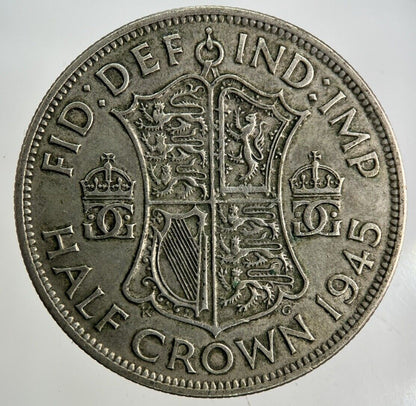 1945 George VI Half - Crown Silver Coin | Fine Collectable Grade