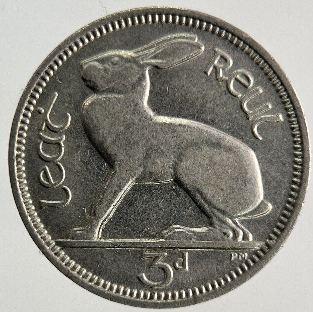 1928 Irish Threepence Rabbit Coin | Very High Grade