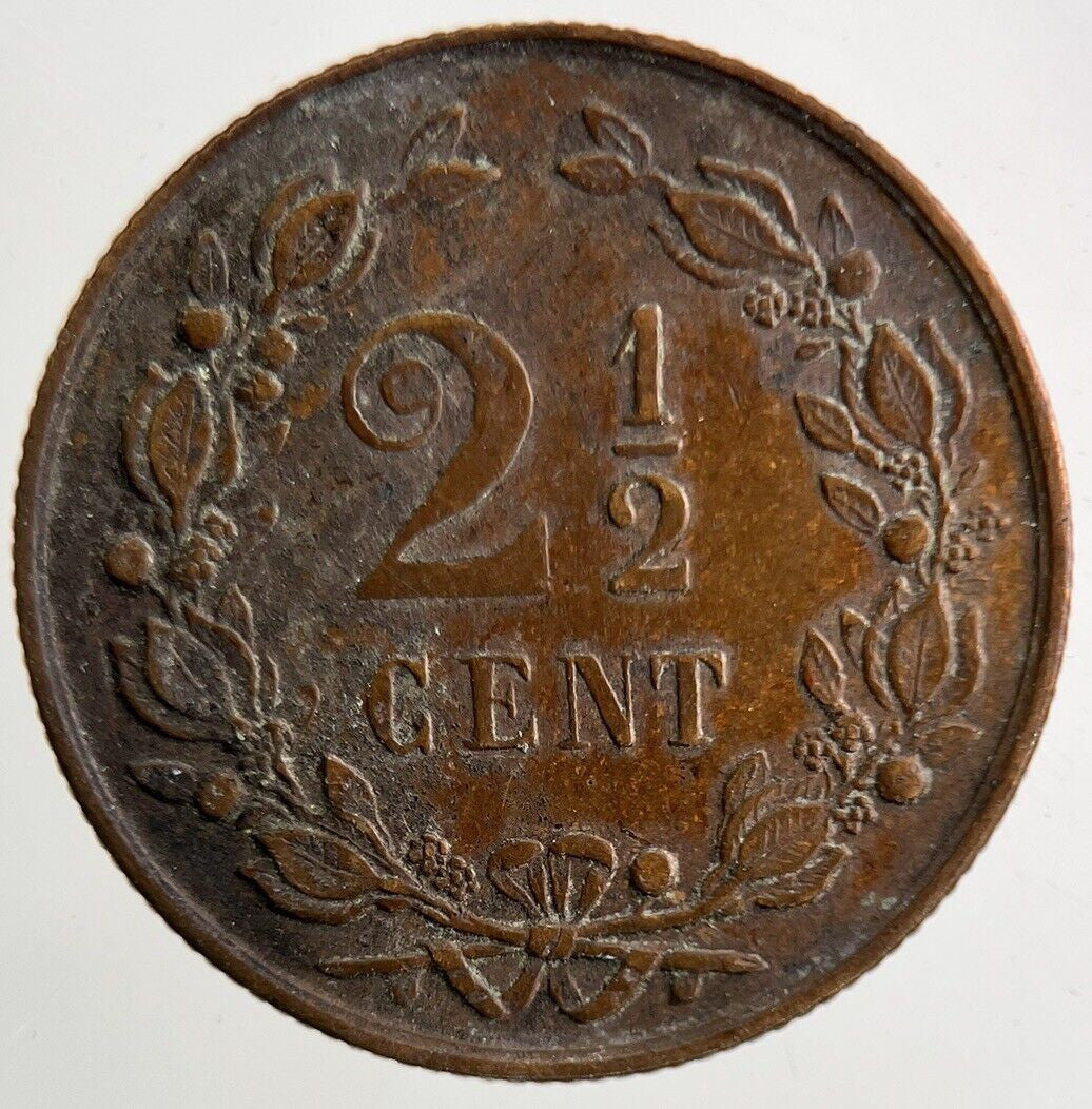 1884 Netherlands 2 1/2 Cent Coin | Very High Grade