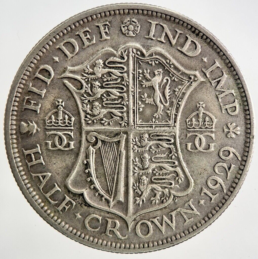 1929 George V Half - Crown Silver Coin | Fine Collectable Grade
